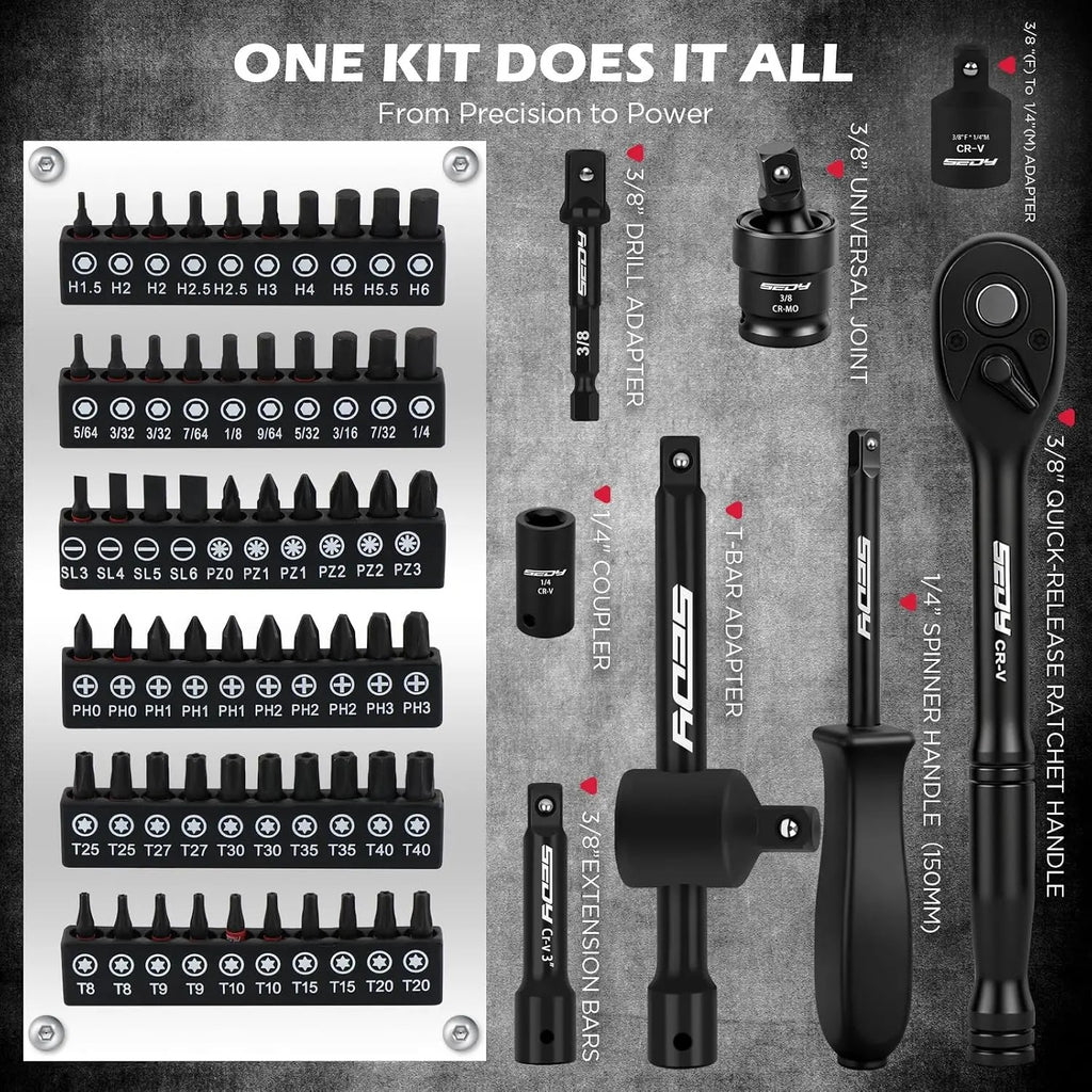 SEDY 132-piece mechanics tool set