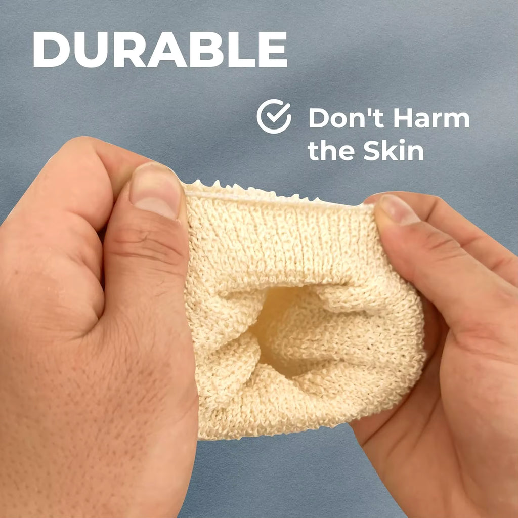 Hemp Bath Gloves – Natural Shower Mitts for Body Scrub, Gentle Exfoliating Washcloth Mittens for Men & Women Skincare